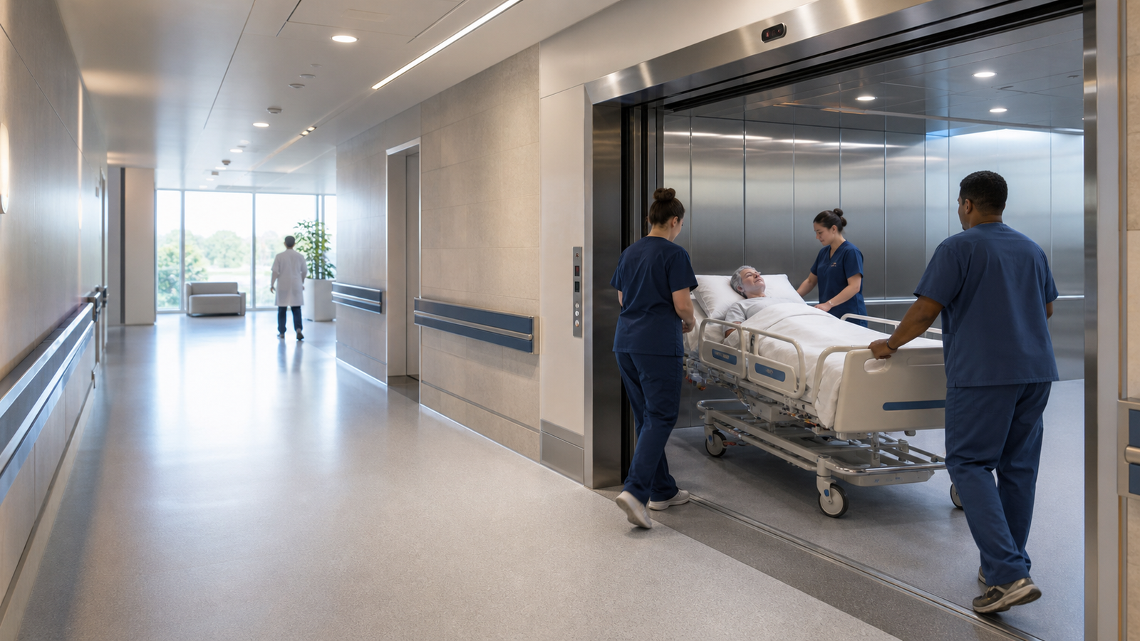 Healthcare facility elevator installation