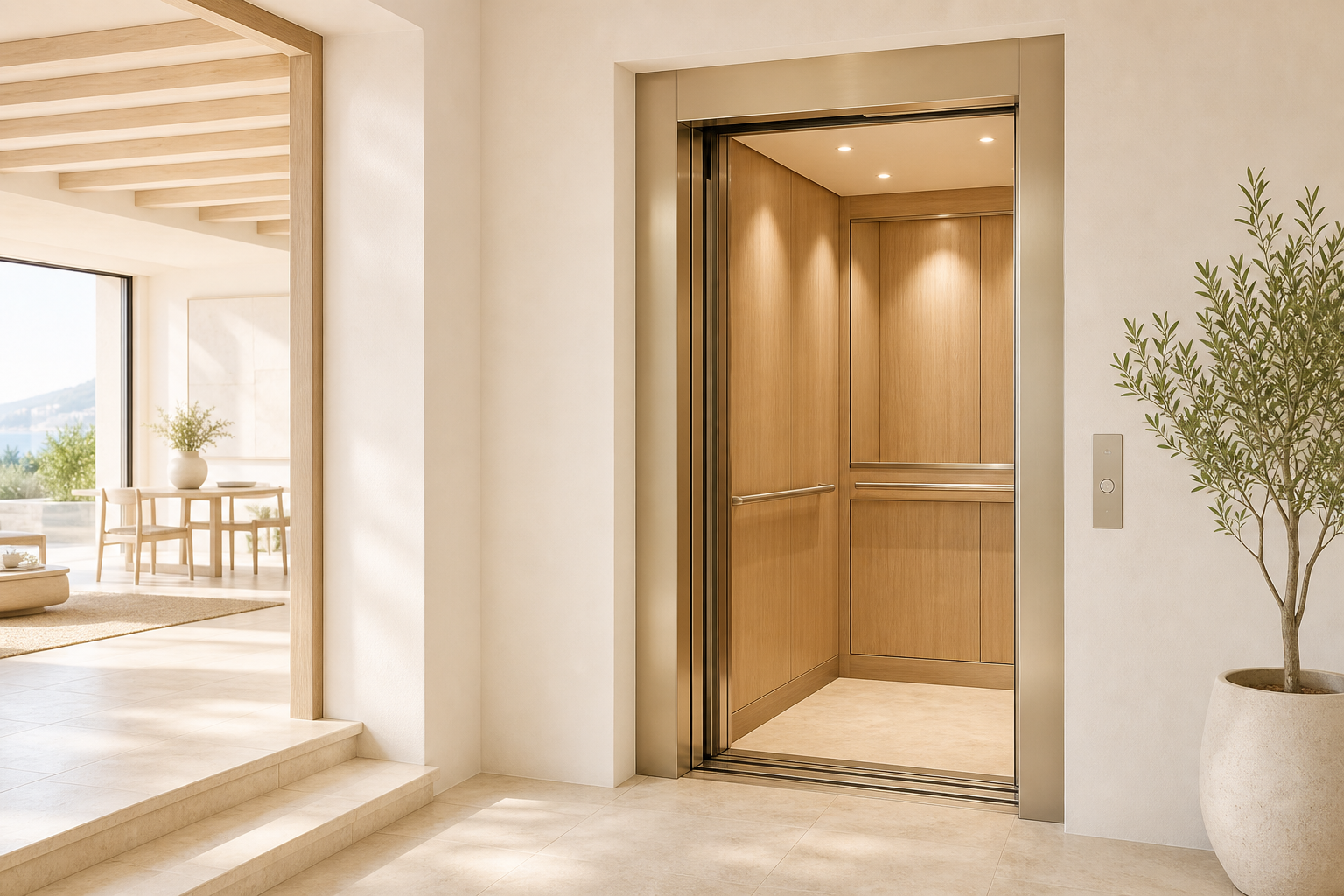 Warm premium home elevator cabin
